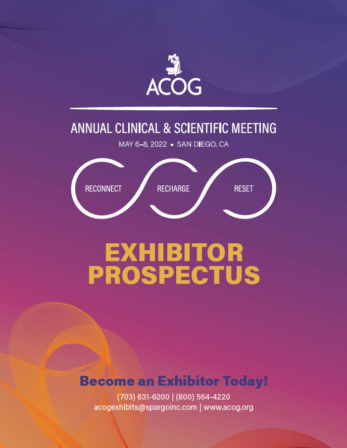 ACSM 2022 prospectus cover ACOG Annual Clinical & Scientific Meeting